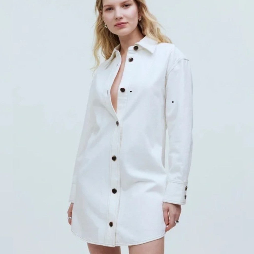 Madewell Ivory mini denim Shirt Dress BNWT